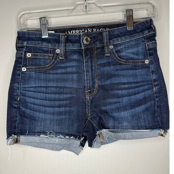 American Eagle High Rise Shortie Super Stretch Womens Shorts Size 0 - Picture 1 of 6